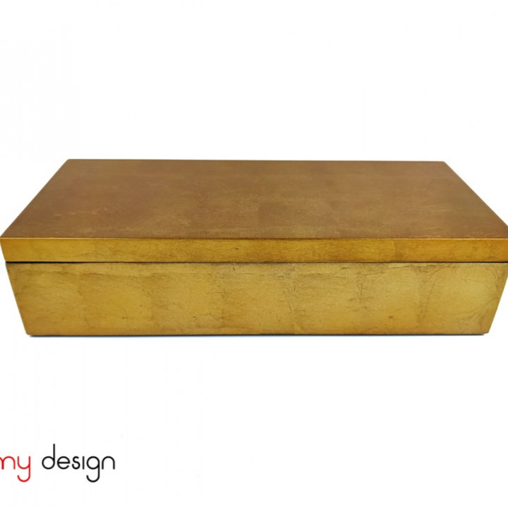 Gold rectangular lacquer box 13*30*H8 cm